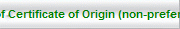 Format of Certificate of Origin(Non Preferential)